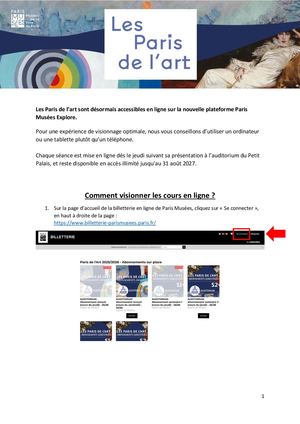 Tutoriel Paris de l'art 2025-2026