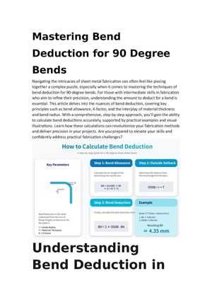 Mastering Bend Deduction For 90 Degree Bends