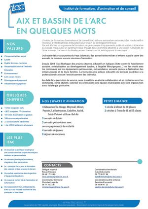 Ifac en quelques mots Aix et Bassin de l'Arc