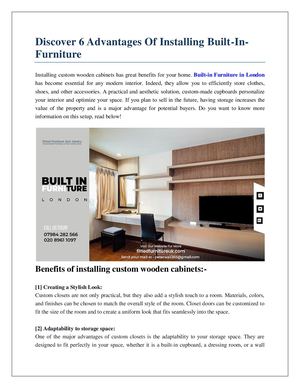 Discover 6 Advantages Of Installing Built-In-Furniture