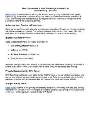 Meet Gabe Kunda: A Voice That Brings Stories to Life