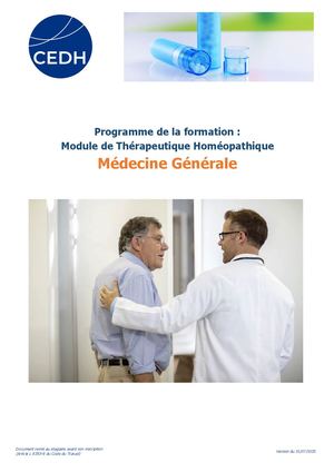 Programme Médecine Générale