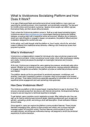 What Is Vividconvos Socializing Platform And How Does It Work
