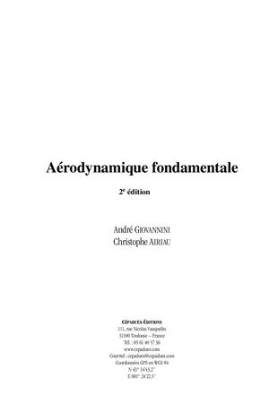 Extrait 2178 Aérodynamique fondamentale 2e édition