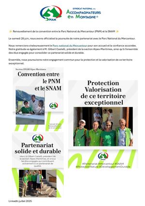 Parc National Mercantour Renouvellement de la Convention Snam-PNM
