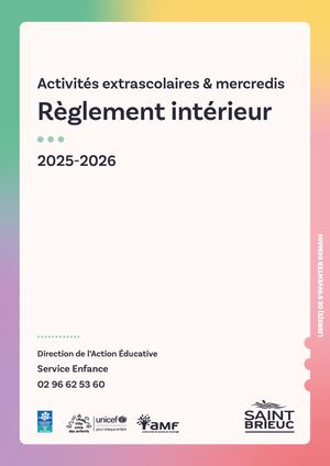 Règlement Extrascolaire 2025