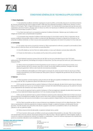 Conditions Générales T&A