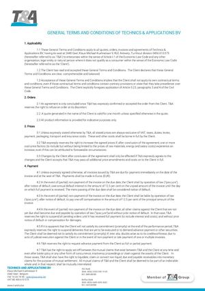 General Terms And Conditions T&A