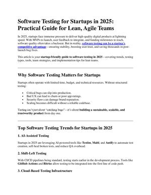 Calaméo - Software Testing For Startups In 2025 Practical Guide 1