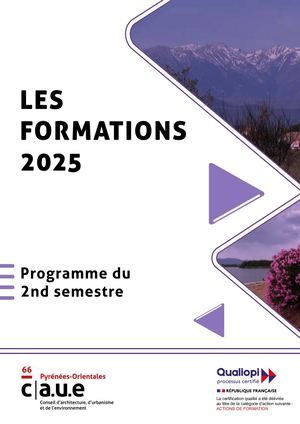 Catalogue Formations 2nd semertre