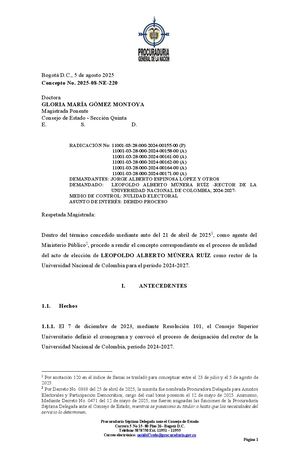 Procuradora solicita declarar nula la elección de rector de la Universidad Nacional