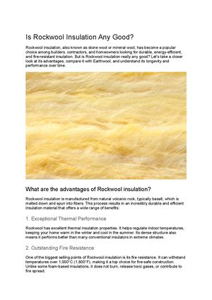 Is Rockwool Insulation Any Good