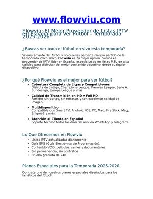 Flowviu: El Mejor Proveedor de Listas IPTV en España para Ver Fútbol – Temporada 2025-2026