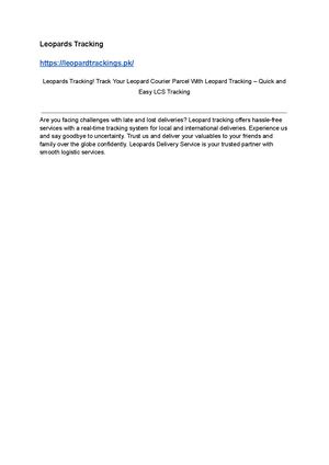 Leopards Tracking