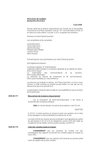 2025 06 03 - Séance d'ajournement