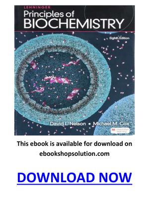 Lehninger Principles Of Biochemistry 8th Edition Pdf