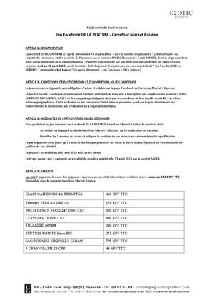 Jeu De La Rentree Reglement De Jeu Crf Market