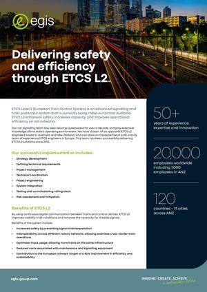 Delivering safety and efficiency through ETCS L2