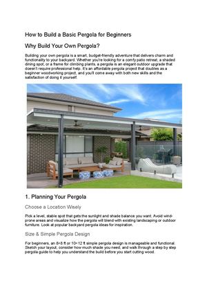 How To Build A Basic Pergola For Beginners