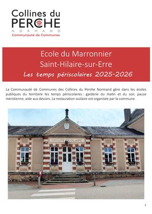 Livret Periscolaire 2025 2026 Saint Hilaire