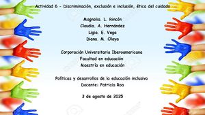 Discriminación, Exclusión E Inclusión, ÉTica Del