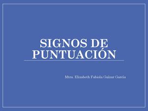 Signos De Puntuacion