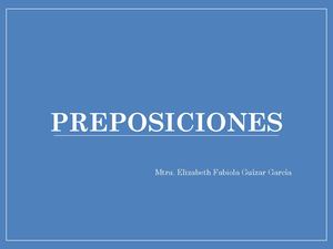 Preposiciones