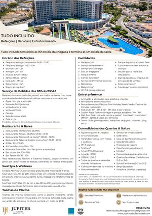 Factsheet Tudo Incluído - Jupiter Albufeira Hotel