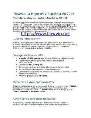 Flowviu: La Mejor IPTV Española en 2025 Televisión en vivo, cine, series y deportes en HD y 4K