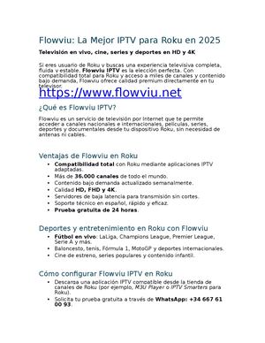 Flowviu: La Mejor IPTV para Roku en 2025 Televisión en vivo, cine, series y deportes en HD y 4K