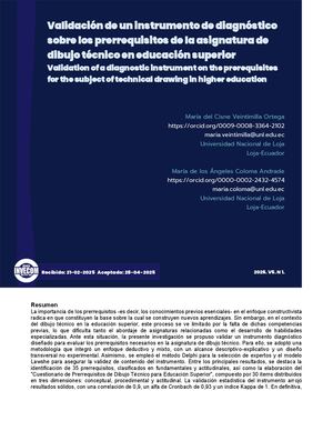 Validación de un instrumento de diagnóstico sobre los prerrequisitos de la asignatura de dibujo técnico en educación superior