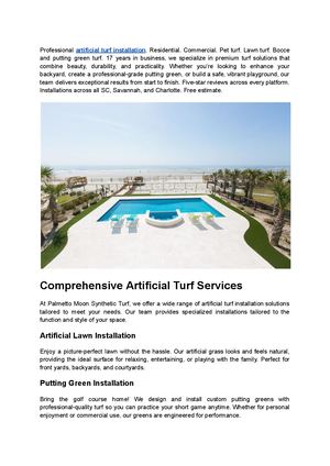 Transform Your Space with Professional Artificial Turf Installation in Charleston, SC