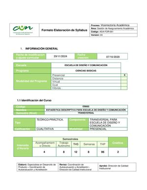 Cb Estadistica Descriptiva Para Escuela De Diseño Y Comunicacion 2024b V3