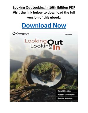 Looking Out Looking In 16th Edition Pdf