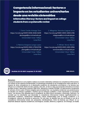 Competencia informacional: factores e impacto en los estudiantes universitarios desde una revisión sistemática