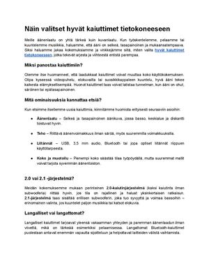 Näin valitset hyvät kaiuttimet tietokoneeseen