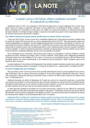 LA NOTE DU CESA N°603
