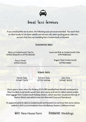 New House Farm - Local Taxi Services