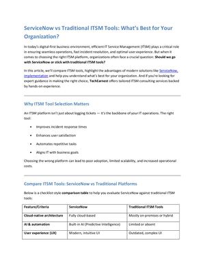 Service Now Vs Traditional Itsm Tools What’s Best For Your Organization