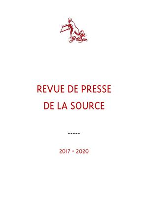 Revue Presse La Source 2017-2020