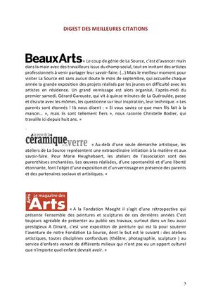 Sélection articles de presse sur La Source Garouste