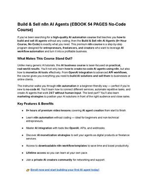 Build & Sell N8n Ai Agents