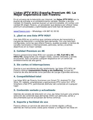 Listas Iptv M3u España Premium 4k La Mejor Experiencia Con Flowviu