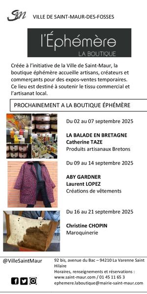 L'Éphémère, la boutique • Septembre 2025