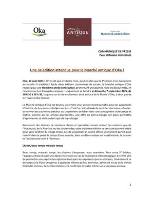 Communiqué De Presse Antique 2025 Vf