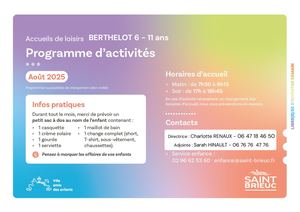 ALSH Berthelot 6-11 ans Août 2025