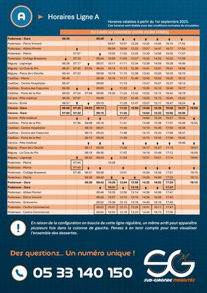Ligne A Horaires Carte