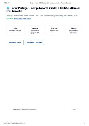 Borax Portugal – Pdf Catálogo (Computadores Usados E Portáteis Baratos)