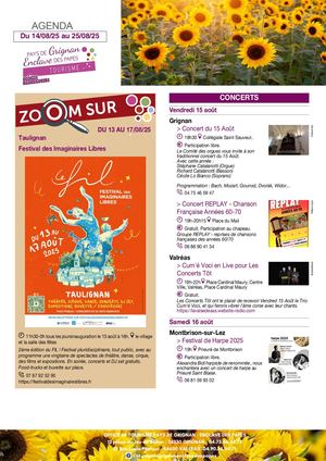 Agenda Du 14 Au 25 Août 2025