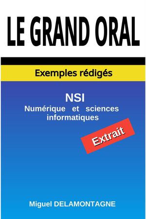 Livre - Le Grand Oral - Exemples rédigés - Spécialité: NSI - Extrait 2